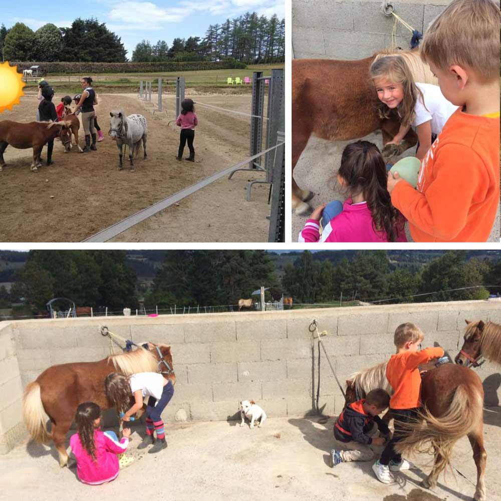 les enfants avec les poneys